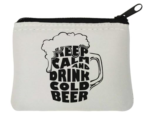Neopren-Geldbörse mit Aufschrift "Keep Calm and Drink Cold Beer", 12 x 9 cm, Weiß Neopren-Geldbörse mit Aufschrift "Keep Calm and Drink Cold Beer", 12 x 9 cm, Weiß von Generisch