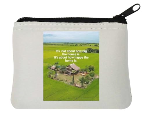 Neopren-Geldbörse mit motivierender Aufschrift "It's not About How Big The House is", 10 x 11 cm, Weiß von Generisch