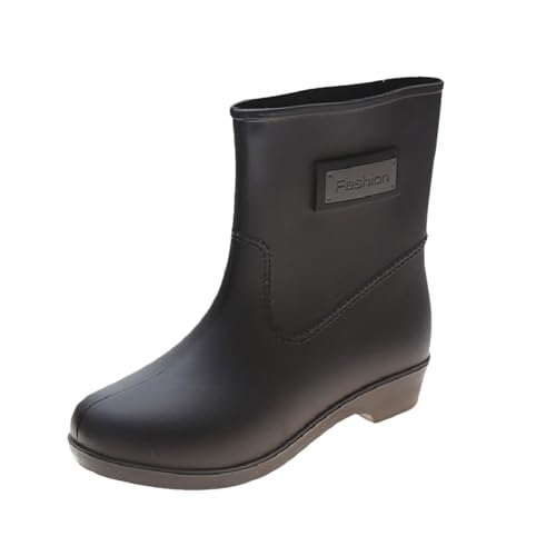 Neopren Gummistiefel Damen Wasserfeste Stiefel Damen Gummistiefel Regenstiefel Leichtgewicht für Bootfahren Angeln Gartenarbeit Landwirtschaft Regenschuhe Schuhe 40 Boots (Black,39) von Generisch