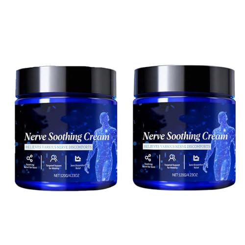 Nervenberuhigungscreme, Neuropathie Reliefcreme, Gelenk und Muskelschmerz Reliefgel, beruhigende Fuß- und Handcremes für Nervenbeschwerden, pflanzliche Formel mit Kühlkomfort (2pcs) von Generisch