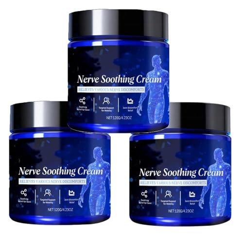 Nervenberuhigungscreme, Neuropathie Reliefcreme, Gelenk und Muskelschmerz Reliefgel, beruhigende Fuß- und Handcremes für Nervenbeschwerden, pflanzliche Formel mit Kühlkomfort (3pcs) von Generisch