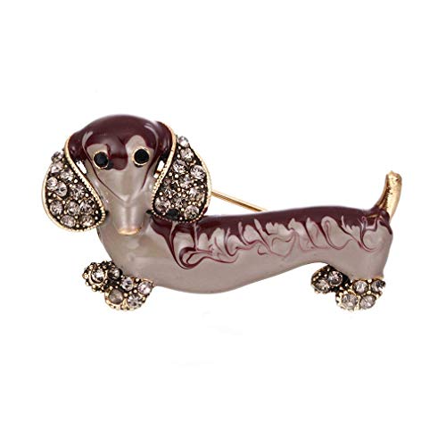 Netter Hund Brosche Funkelnde Tier Abzeichen Pins Modeschmuck Geschenke Tasche Dekor Kleid Ornament Zubehör Für Frauen,Rot von Generisch