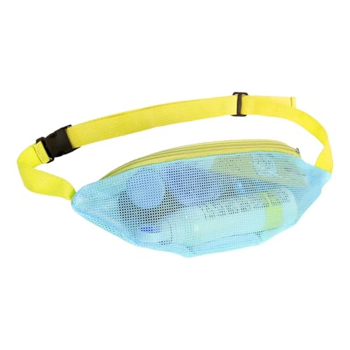 Netz-Hüfttasche – 35 X 17 cm Damen-Hüfttasche Für Den Strand | Strand-Taillenbeutel | Verstellbare Hüfttasche Aus Mesh-Umhängeband | Verstellbare Gürtel-Muscheltasche Aus Netzstoff Für Strand von Generisch