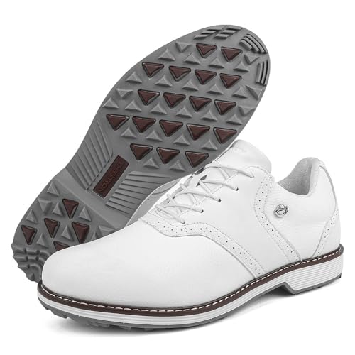 Neu Es gibt Nägel. Professioneller Boden Golfschuhe Außenbereich Ausbildung Schuhe Verschleißbeständigkeit Rutschschutz Sportschuhe (45,K05 weiß ohne Nägel) von Generisch