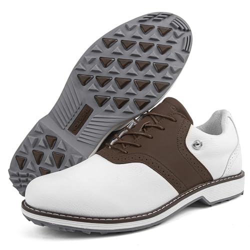 Neu Es gibt Nägel. Professioneller Boden Golfschuhe Außenbereich Ausbildung Schuhe Verschleißbeständigkeit Rutschschutz Sportschuhe (45,K06 Braun mit Nägeln) von Generisch