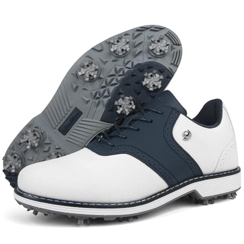 Neu Es gibt Nägel. Professioneller Boden Golfschuhe Außenbereich Ausbildung Schuhe Verschleißbeständigkeit Rutschschutz Sportschuhe (47,K06 Blau mit Nägeln) von Generisch