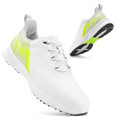 Neu Golfschuhe Männer Freizeit Sportschuhe Rutschschutz Golfschuhe (Weiß Gelb,37) von Generisch