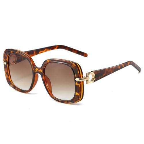 Neue 2025 Gradient Square für Damen Super High Grade Sonnenbrille Mode für Damen Metallscharnier Brille Spiegel UV400, leopard, Einheitsgröße Neue 2025 Gradient Square für Damen Super High Grade Sonnenbrille Mode für Damen Metallscharnier Brille Spiegel UV400, leopard, Einheitsgröße von Generisch