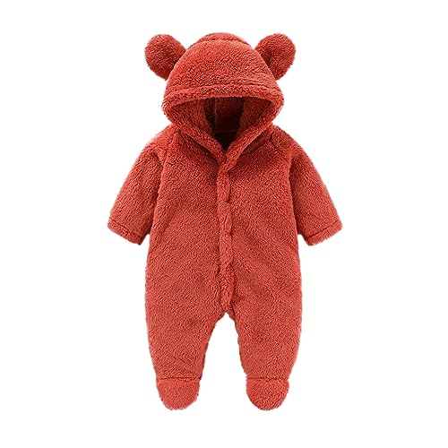 Neugeborenes Unisex Baby Winter Overall - Baby Fleece-Overall Bär Strampler Outfit Anzug Mit Bärenohr Kapuzen Warmer Niedlicher Bärohren Strampler Babyoverall Winter Kleinkind Mädchen Jungen von Generisch
