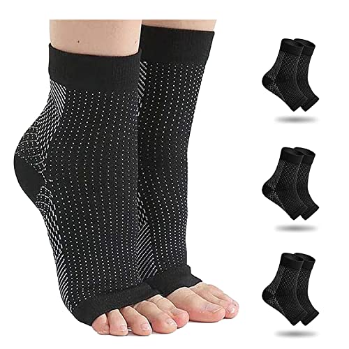 Neuropathie Socken,2 Paar Neuropathie-Socken Frauen Männer,Socken für Neuropathie (L-XL, Schwarz) von Generisch