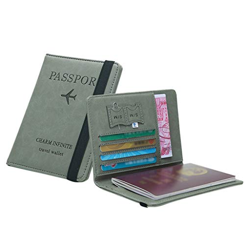 Neutrale Mehrzweck-Reisepass-Brieftasche, dreifach gefaltet, Dokumenten-Organizer, Halter, Prinzessinnen-Geldbörse, grün, Einheitsgröße von Generisch