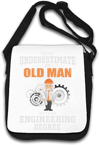 Never Underestimate An Old Man With An Engineering Degree Umhängetasche, Weiß von Generisch