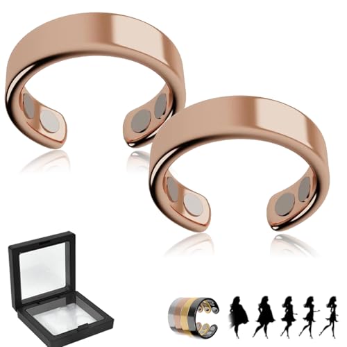 Nevolta Magnetring Damen, Vital Der Magnetfeldtherapie-Ring, Magnetring Wechseljahre Zur Unterstützung Von Stressabbau, Besserem Schlaf, Figur-Balance, Verstellbar & Hautfreundlich (D) von Generisch