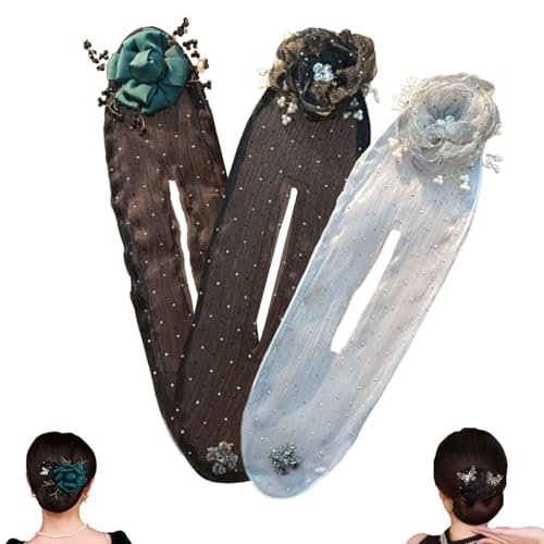 New Hair Curling Artefakt Damen Netz Garn Schleife Stirnband Twisted Hairpin Agik Bun J8X7 Haar Haare Haarspange Lazy Accessories Band von Generisch