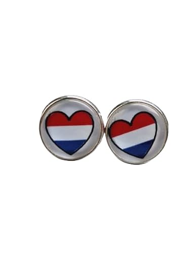 Niederlande Liebe Cabochon Ohrstecker versilbert 12 mm von Generisch