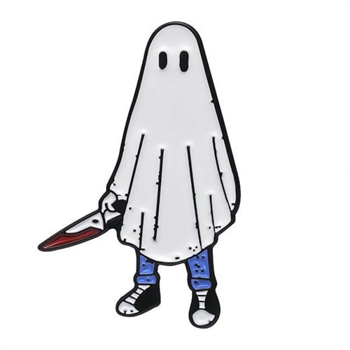 Niedliche Cartoon-Halloween-Geister-Brosche – Legierung Emaille Pin für Kostüm & Kleidung Dekoration, Halloween Festlich Weiß Horror Abzeichen für Damen Herren Tasche Jacke Rucksack Hut Hose, 1 Stpck von Generisch
