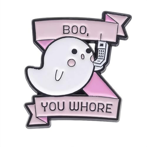 Niedliche Cartoon-Halloween-Geister-Brosche – Legierung Emaille Pin für Kostüm & Kleidung Dekoration, Halloween Festlich Weiß Horror Abzeichen für Damen Herren Tasche Jacke Rucksack Hut Hose, 1 Stpck von Generisch