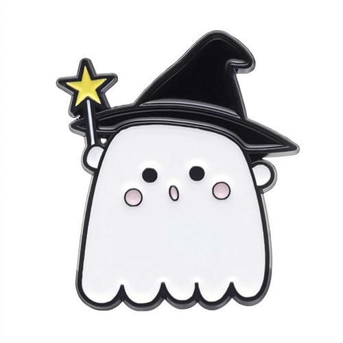 Niedliche Cartoon-Halloween-Geister-Brosche – Legierung Emaille Pin für Kostüm & Kleidung Dekoration, Halloween Festlich Weiß Horror Abzeichen für Damen Herren Tasche Jacke Rucksack Hut Hose, 1 Stpck von Generisch
