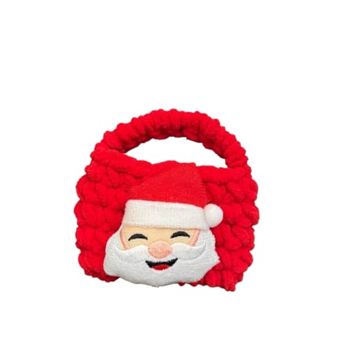 Niedliche Cartoon-Weihnachts gewebte Geldbörse Plüsch-Geldbörse Weihnachts Mann Schlüssel Anhänger Tasche Ohrhörer Tasche Aufbewahrung Beutel Weihnachts wechsel Geldbörse von Generisch