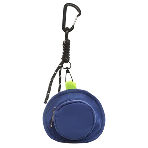 Niedliche Münztasche – kleine süße Hutform, tragbarer Outdoor-Schlüsselanhänger, Anhänger, Charm, Rucksack, Dekoration für Damen und Herren, blau, Refer to description, Uni von Generisch