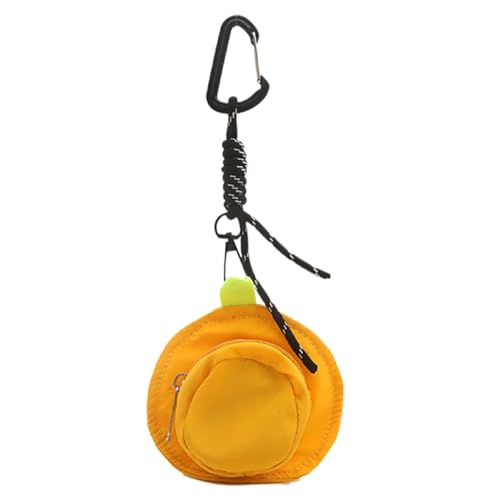 Niedliche Münztasche – kleine süße Hutform, tragbarer Outdoor-Schlüsselanhänger, Anhänger, Charm, Rucksack, Dekoration für Damen und Herren, gelb, Refer to description, Uni von Generisch