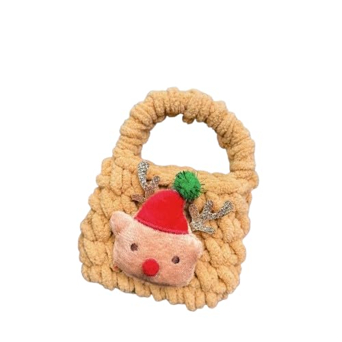 Niedliche Weihnachts-Gewebte Geldbörse, Plüsch-Weihnachtsmann-Schlüssel anhänger, Kopfhörer-Aufbewahrung Tasche von Generisch