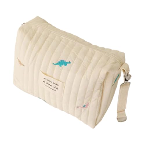 Niedliche Wickeltasche, geräumige, tragbare Baumwolltasche, bequemer Tragegriff, maschinenwaschbares Äußeres, multifunktionale Kinderwagen-Reißverschlusstasche für Flasche, Feuchttücher, Schnuller von Generisch