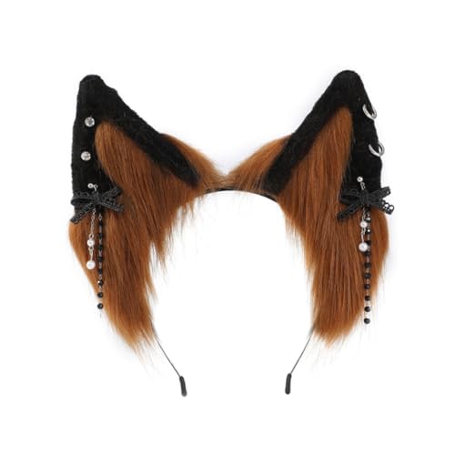 Niedlicher Haarreif mit Katzenohren und Schleife, für Damen, Teenager, Haarreif für Live-Übertragung, Cartoon, Karneval, Haarband von Generisch