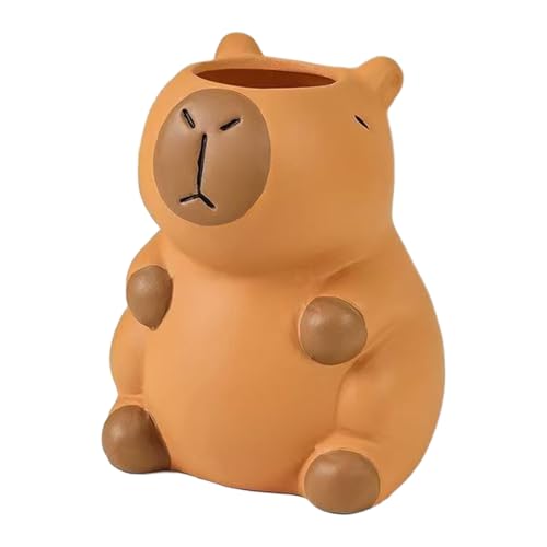 Niedlicher Stifthalter - Cartoon Capybara Storage Ornament für Schreibtischorganisation, lustiges Tierdesign mit Mehrzweckfunktion, Organisator für Schreibwaren, Eitelkeit und Wohnheim, 3,54x3,54 x 4, von Generisch