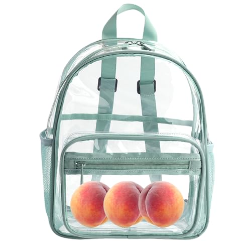 Niedlicher transparenter Rucksack – niedlicher transparenter Rucksack, rosa Büchertasche, Mädchen in der Grund- und Mittelschule, strapazierfähiges PVC für Haltbarkeit, großes Hauptfach für Bücher und von Generisch