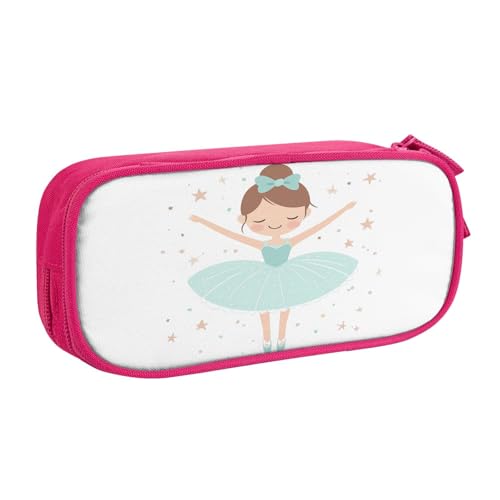 Niedliches Ballerina-Federmäppchen für Jungen und Mädchen, große Stifttasche, Schreibtisch-Organizer, Federmäppchen für Schule, Büro, Make-up-Tasche mit Reißverschluss, blau, 21x5x10.5cm von Generisch