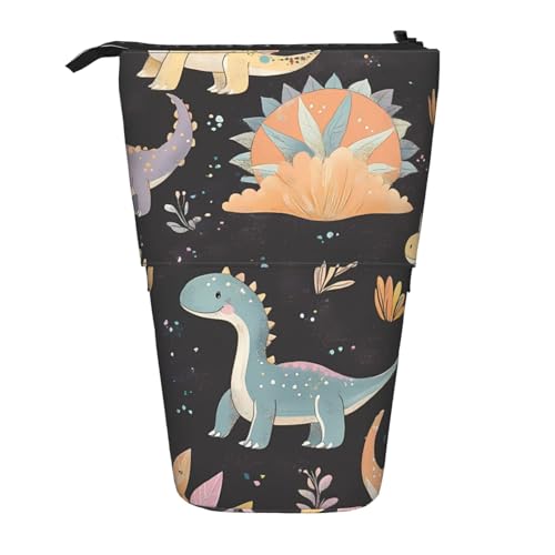 Niedliches Dinosaurier-Blumen-Federmäppchen, Cartoon-Dino-Stifttasche, Teleskop-Federtasche, Pop-Up-Kosmetiktasche, Schreibwaren-Organizer für Schule, Büro, Reisen von Generisch
