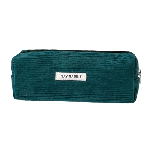 Niedliches Federmäppchen – großes Fassungsvermögen, multifunktionales Federmäppchen mit großer Kapazität, Cord-Make-up-Tasche, Kosmetiktasche, dunkelgrün, Refer to description, Uni von Generisch