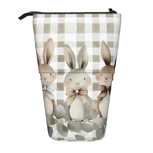 Niedliches Federmäppchen mit Hasenblättern, stehend, Osterhase, Stifteetui, Teleskop-Bleistifttasche, Pop-Up-Kosmetiktasche, Schreibwaren-Organizer für Schule, Büro, Reisen von Generisch
