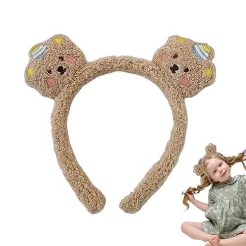 Niedliches Make-up-Stirnband, Bären-Stirnband aus Plüsch mit süßem für Make-up - Kopfbedeckungszubehör, bequemer Plüsch-Haarreif für Make-up-Pflege von Generisch