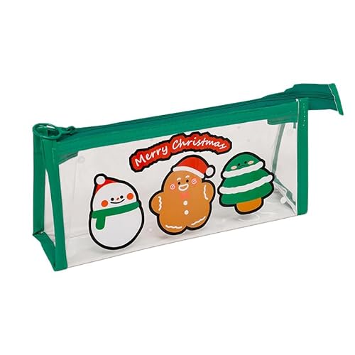Niedliches Weihnachts-Federmäppchen, Aufbewahrung, Schreibwaren-Tasche, Federmäppchen, transparent, große Kapazität, Federmäppchen für Kinder von Generisch