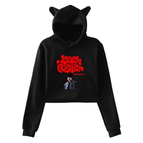 N Chuba Arena Tour 2025 Hoodie Cat Ears Hooded Sweatshirts Langarm Crop Top Damen Kleidung, Schwarz , XS N Chuba Arena Tour 2025 Hoodie Cat Ears Hooded Sweatshirts Langarm Crop Top Damen Kleidung, Schwarz , XS von Generisch