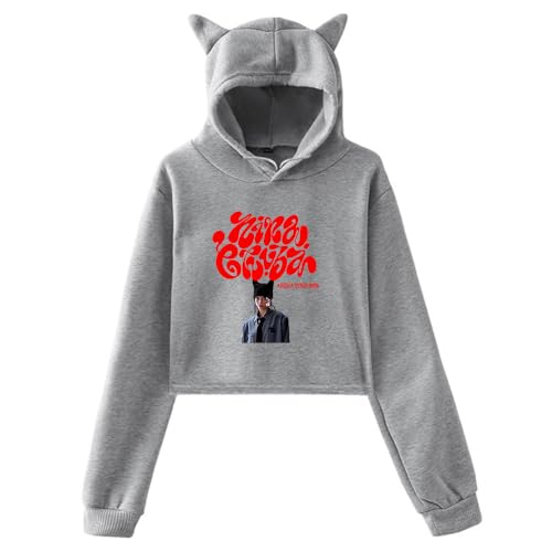 Nina Chuba Arena Tour 2025 Hoodie Katzenohren Kapuzen-Sweatshirts Langarm Crop Top Damen Kleidung, grau, XS Nina Chuba Arena Tour 2025 Hoodie Katzenohren Kapuzen-Sweatshirts Langarm Crop Top Damen Kleidung, grau, XS von Generisch