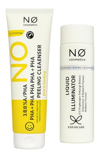 No Cosmetics Set – AHA/PHA Peeling Cleanser & No Cosmetics Flüssiger Illuminator 100 ml Purlife Sticker von Generisch