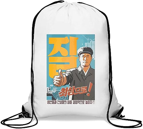 Nordkorea Propaganda Poster Gym Sack Casual Drawstring Bag White Nordkorea Propaganda Poster Gym Sack Casual Drawstring Bag White von Generisch
