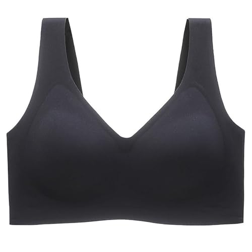 Nubelle - Nahtloser Premium BH V-Ausschnitt Unsichtbarer Komfort Damen Bustier Ohne BüGel üBergrößEn FüR (DE/NL/SE/PL, Alphanumerisch, L, Regular, Regular, Schwarz) von Generisch