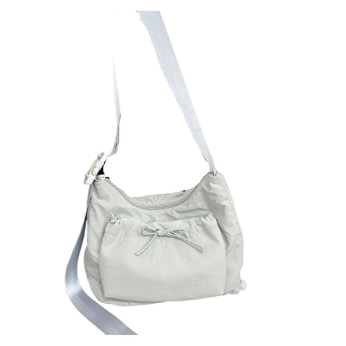 Nylon Umhängetasche Plissee Oxford Tuch Schleife Crossbody Bag Tote Bag Handtasche Kordelzug Tasche Mädchen, blau, Einheitsgröße von Generisch