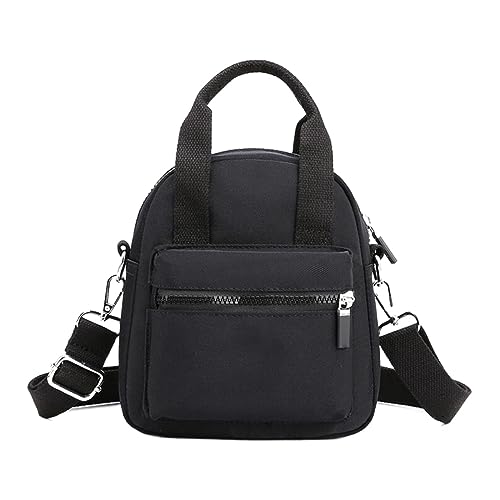 O Bag Taschen Damen Innentasche Umhängetasche Hunderte großen Kapazitäten nicht Wasser Nylon Handtasche einfarbig einfache Mode Umhängetasche Vintage Taschen Damen Groß (Black, One Size) von Generisch