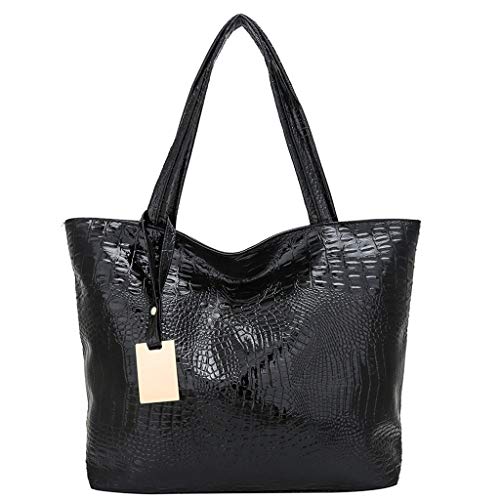O Bag Taschen Damen Kein Original Modehandtasche Frauen mit fester Kapazität Shoulder Tote groß Funktionsshirt Damen Langarm Mit Taschen (Black, One Size) von Generisch