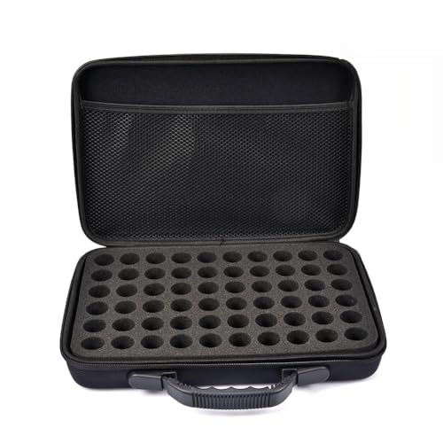 Ölaufbewahrungskoffer, Nagellack-Organizer, Ölaufbewahrungstasche, stabile Schalen-Organizer, schützt bis zu 60 Flaschen, perfekt für den Außenbereich, mit Reißverschluss, mehrfarbig, Black 10ML von Generisch