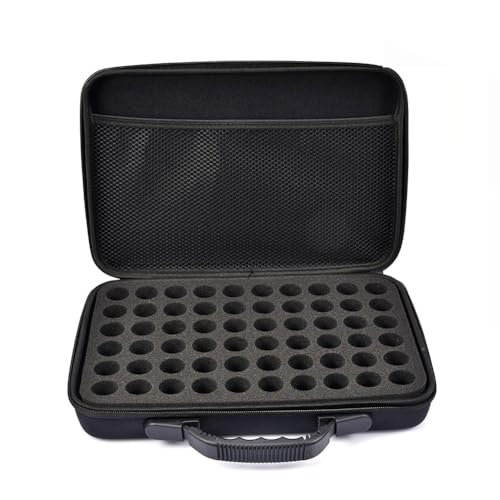 Ölaufbewahrungskoffer, Nagellack-Organizer, Ölaufbewahrungstasche, stabile Schalen-Organizer, schützt bis zu 60 Flaschen, perfekt für den Außenbereich, mit Reißverschluss, mehrfarbig, Black 15ML von Generisch