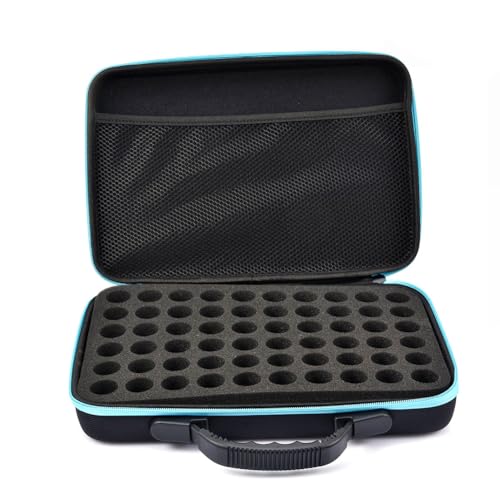 Ölaufbewahrungskoffer, Nagellack-Organizer, Ölaufbewahrungstasche, stabile Schalen-Organizer, schützt bis zu 60 Flaschen, perfekt für den Außenbereich, mit Reißverschluss, mehrfarbig, Blue 10ML von Generisch
