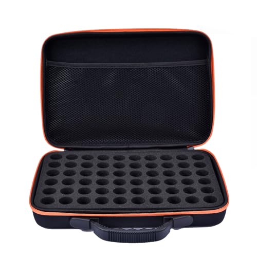 Ölaufbewahrungskoffer, Nagellack-Organizer, Ölaufbewahrungstasche, stabile Schalen-Organizer, schützt bis zu 60 Flaschen, perfekt für den Außenbereich, mit Reißverschluss, mehrfarbig, Orange 10ML von Generisch