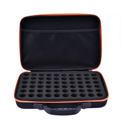 Ölaufbewahrungskoffer, Nagellack-Organizer, Ölaufbewahrungstasche, stabile Schalen-Organizer, schützt bis zu 60 Flaschen, perfekt für den Außenbereich, mit Reißverschluss, mehrfarbig, Orange 15ML von Generisch