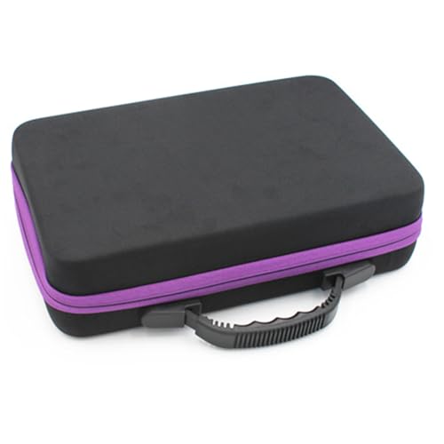 Ölaufbewahrungskoffer, Nagellack-Organizer, Ölaufbewahrungstasche, stabile Schalen-Organizer, schützt bis zu 60 Flaschen, perfekt für den Außenbereich, mit Reißverschluss, mehrfarbig, Purple 15ML von Generisch